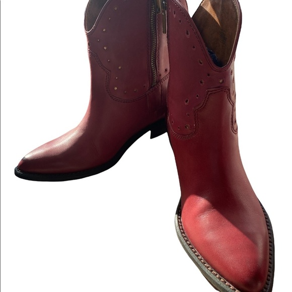 Leather Cowgirl/ cowboy boots in red size 6 Lucky brand - Picture 5 of 6